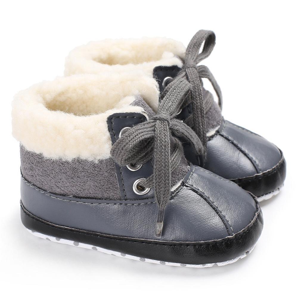 Baby Unisex Lace-up PU Casual Snow Boots Wholesale Child Shoes - PrettyKid