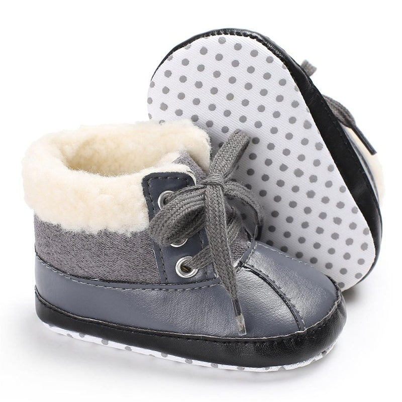 Baby Unisex Lace-up PU Casual Snow Boots Wholesale Child Shoes - PrettyKid