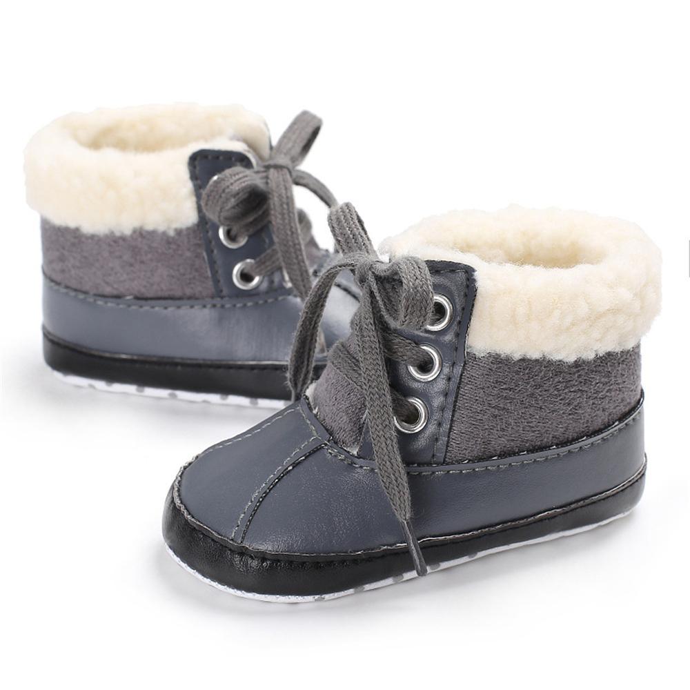 Baby Unisex Lace-up PU Casual Snow Boots Wholesale Child Shoes - PrettyKid