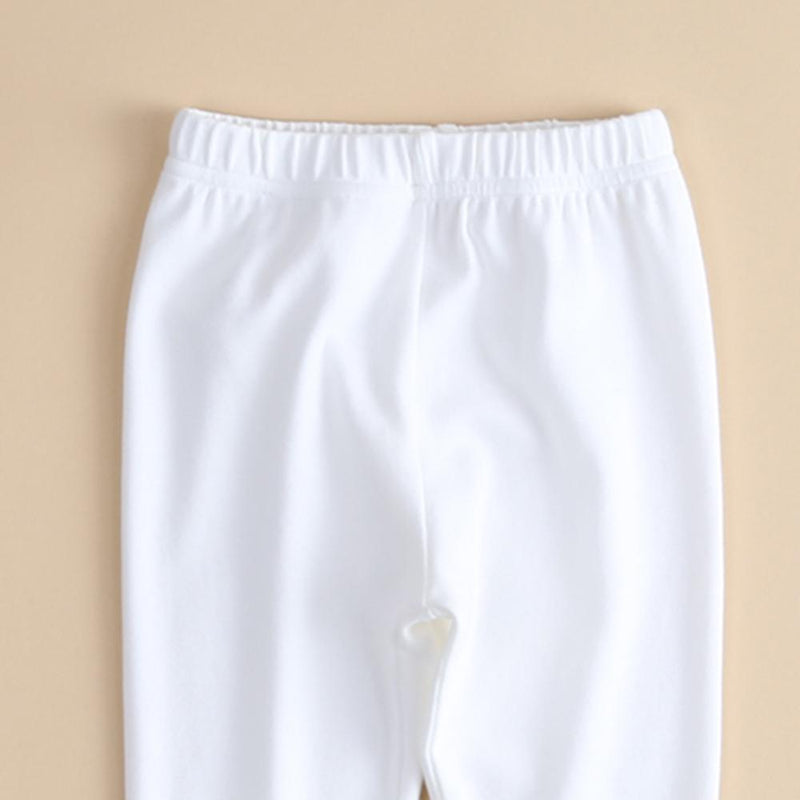 Girls Lace Beaded Bow Decor Elastic Pants - PrettyKid