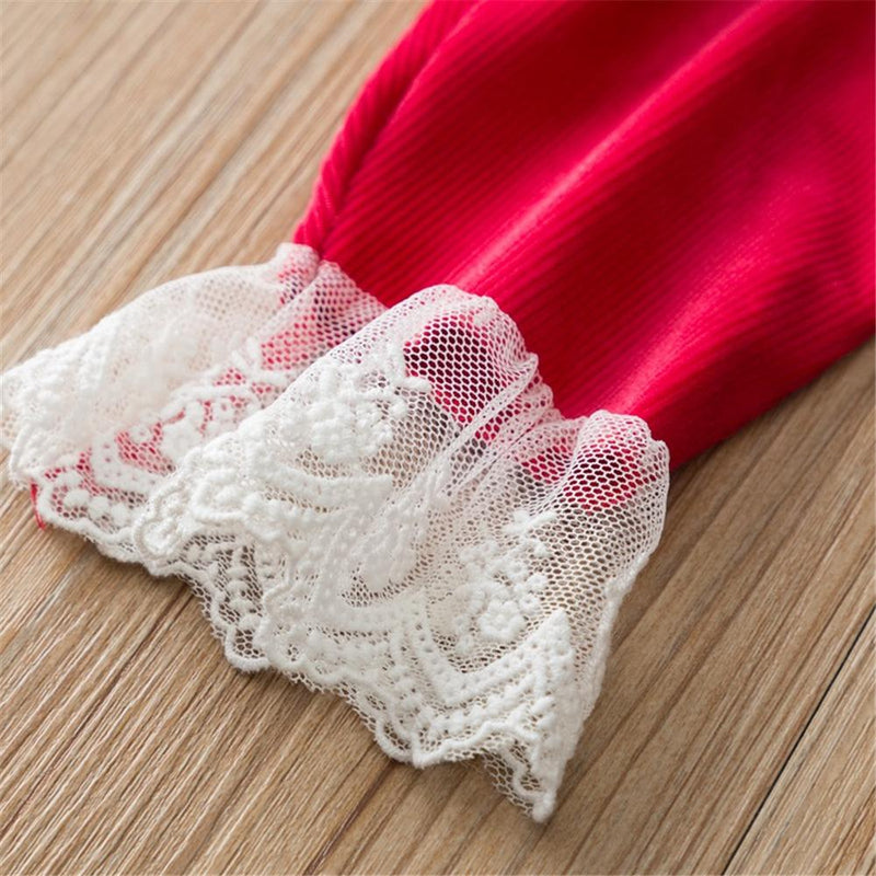 Baby Girls Lace Bow Decor Long Sleeve Stylish Baby Romper Wholesale - PrettyKid