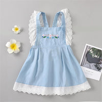 Girls Lace Embroidery Sleeveless Sweet Dresses Wholesale Kids Clothing Distributors - PrettyKid