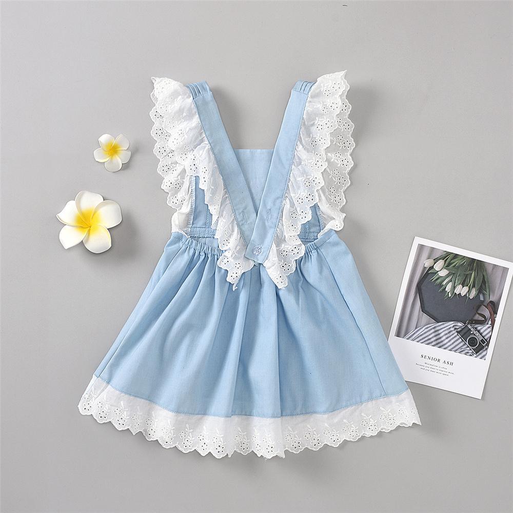 Girls Lace Embroidery Sleeveless Sweet Dresses Wholesale Kids Clothing Distributors - PrettyKid