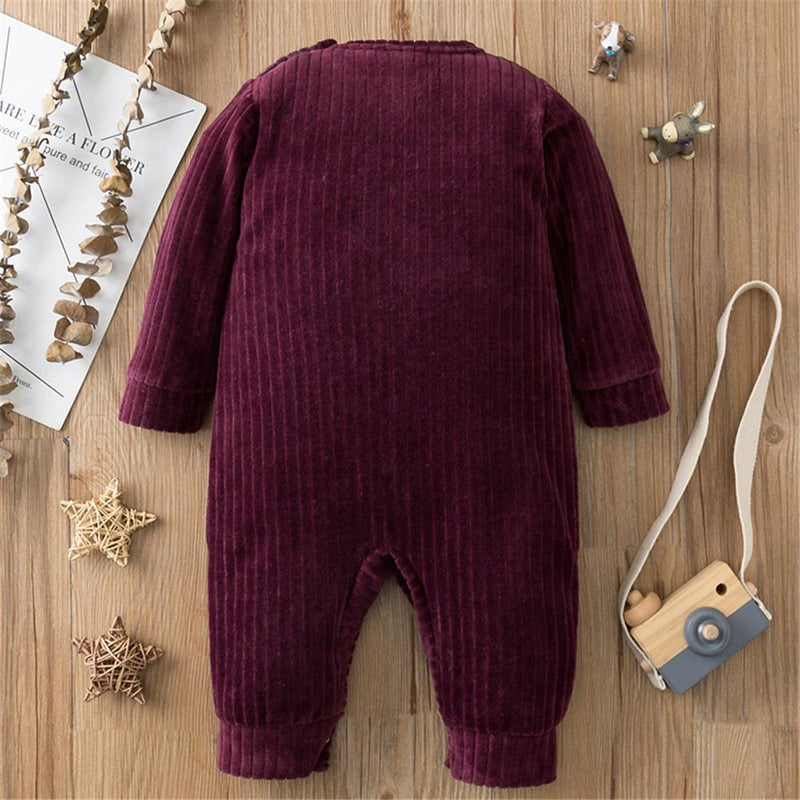 Baby Girls Lace Flannel Long Sleeve Romper Buy Baby Clothes Wholesale - PrettyKid