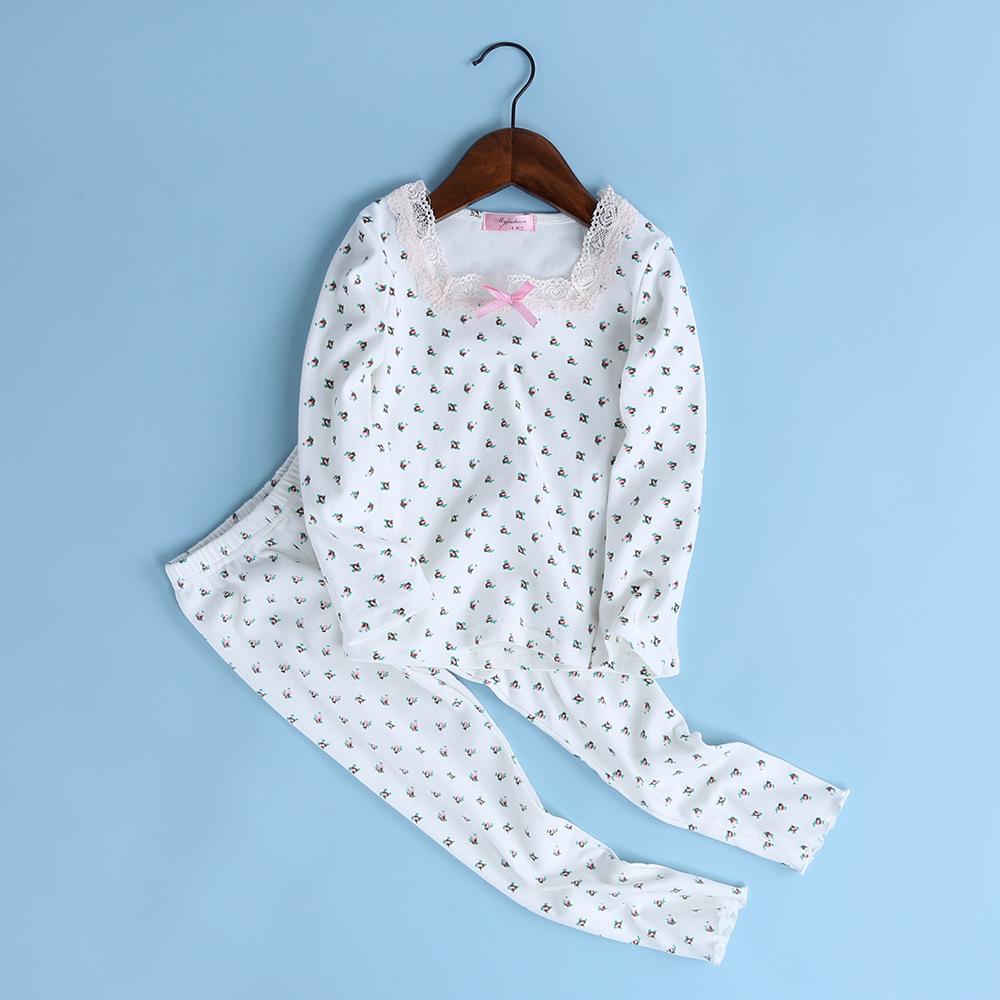 Girls Lace Floral Printed Long Sleeve Top & Pant - PrettyKid