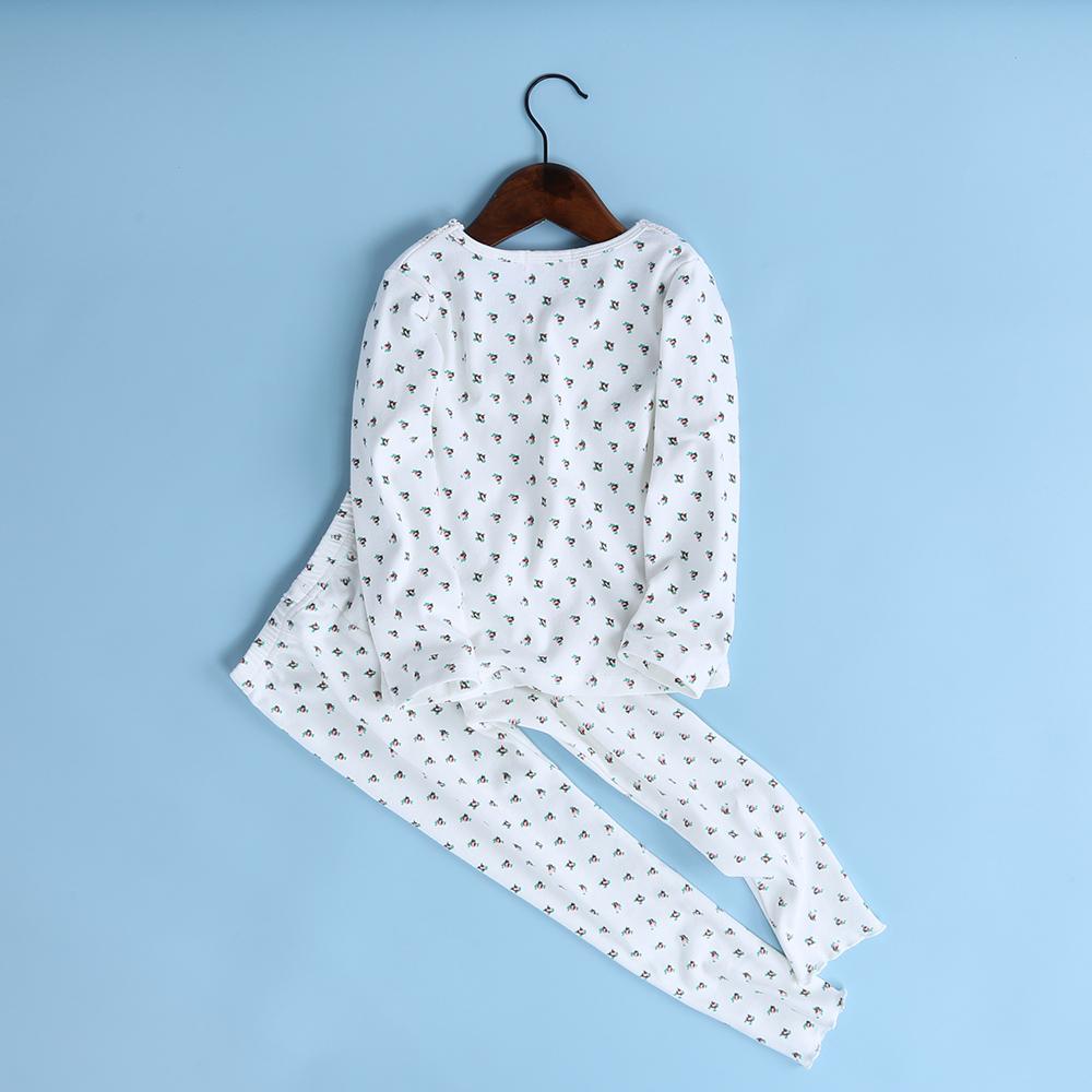 Girls Lace Floral Printed Long Sleeve Top & Pant - PrettyKid
