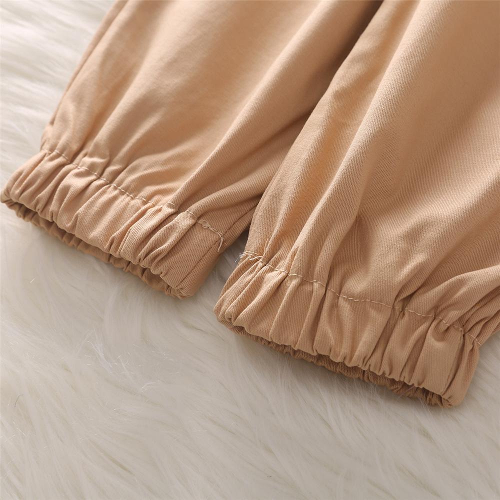Girls Lace Flying Sleeve Solid Color Top & Trousers Trendy Kids Wholesale clothes - PrettyKid