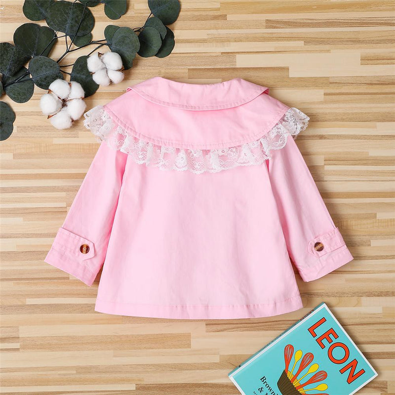 Girls Lace Long Sleeve Button Outwear Wholesale Little Girl Boutique Clothing - PrettyKid