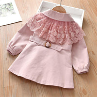 Girls Lace Long Sleeve Button Solid Jacket Kids Wholesale Clothing - PrettyKid