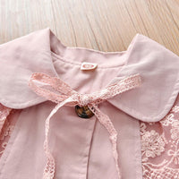 Girls Lace Long Sleeve Button Solid Jacket Kids Wholesale Clothing - PrettyKid