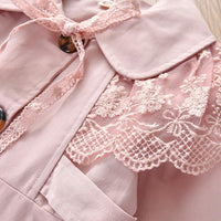 Girls Lace Long Sleeve Button Solid Jacket Kids Wholesale Clothing - PrettyKid