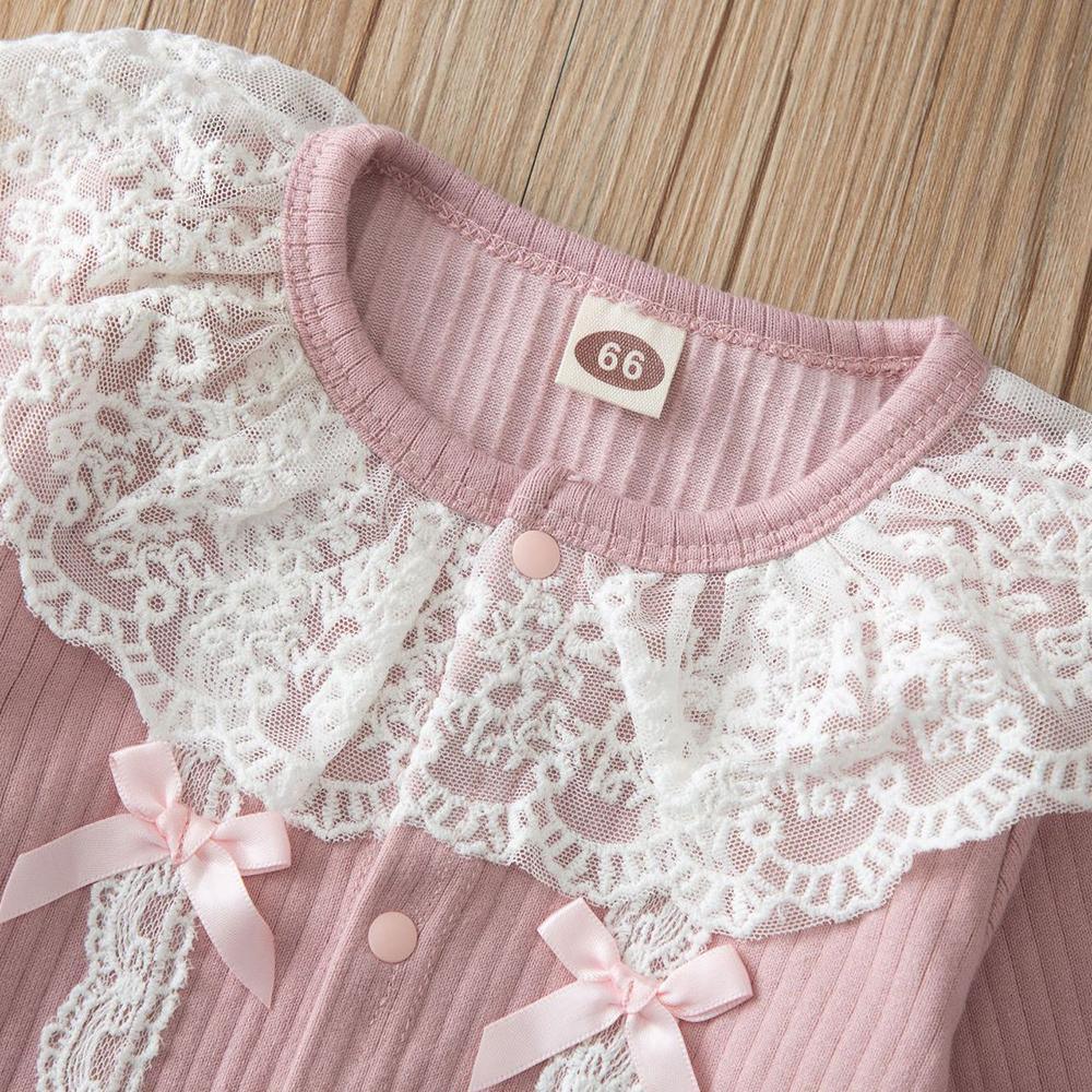 Baby Girls Lace Long Sleeve Cute Romper Buy Baby Clothes In Bulk - PrettyKid