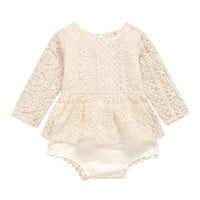 Baby Girls Lace Long Sleeve Romper Baby Clothing In Bulk - PrettyKid