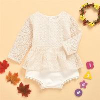 Baby Girls Lace Long Sleeve Romper Baby Clothing In Bulk - PrettyKid