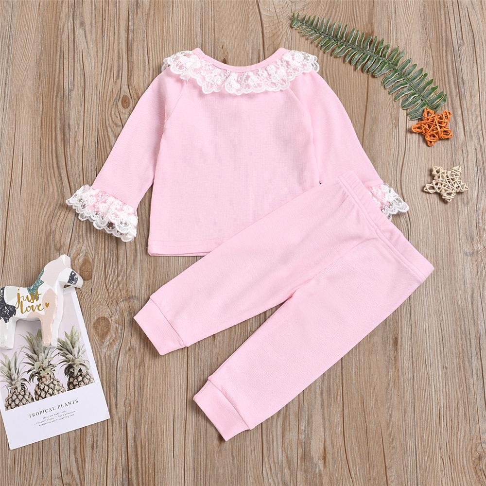 Baby Lace Long Sleeve T-Shirt & Pants Baby Clothes Wholesale Suppliers - PrettyKid