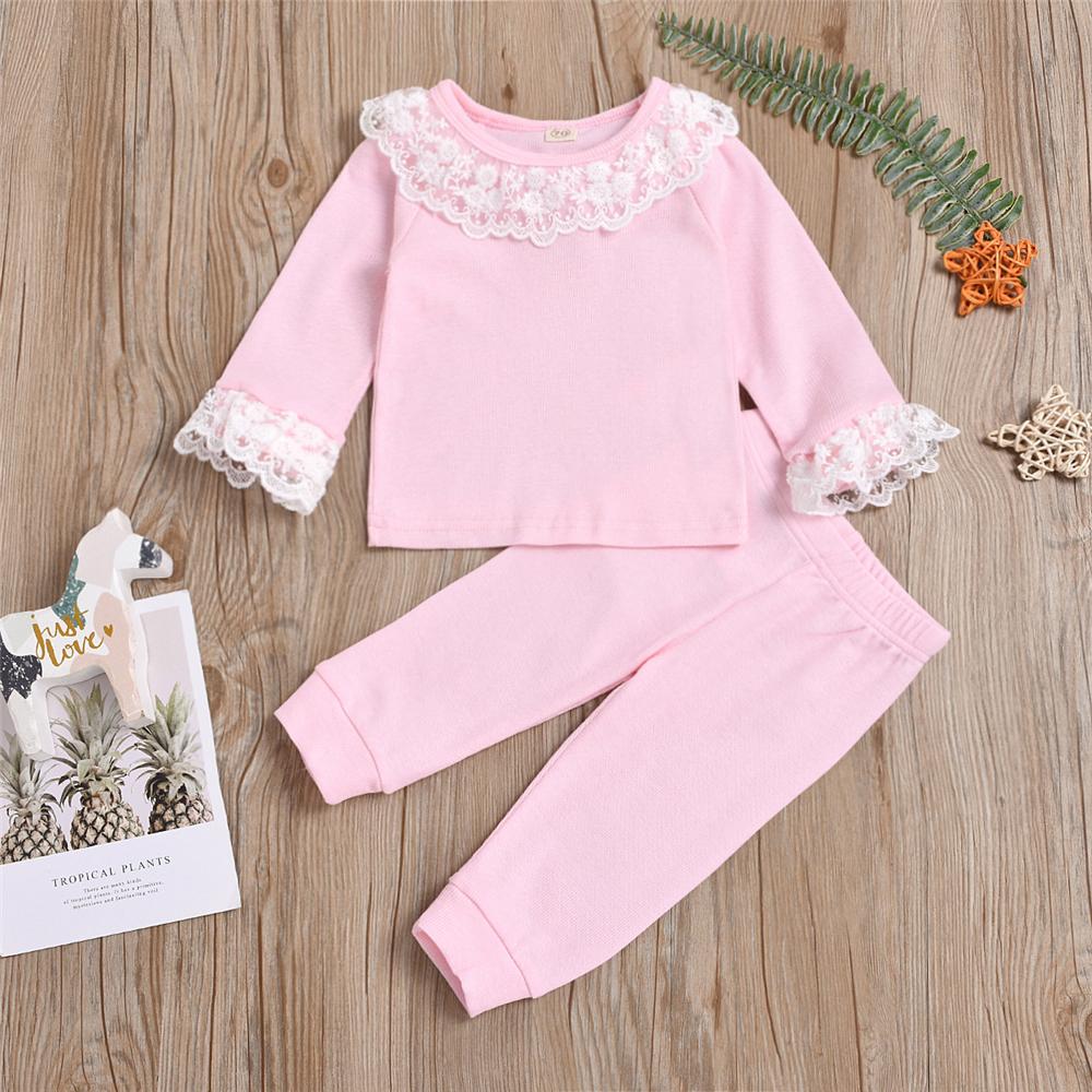 Baby Lace Long Sleeve T-Shirt & Pants Baby Clothes Wholesale Suppliers - PrettyKid