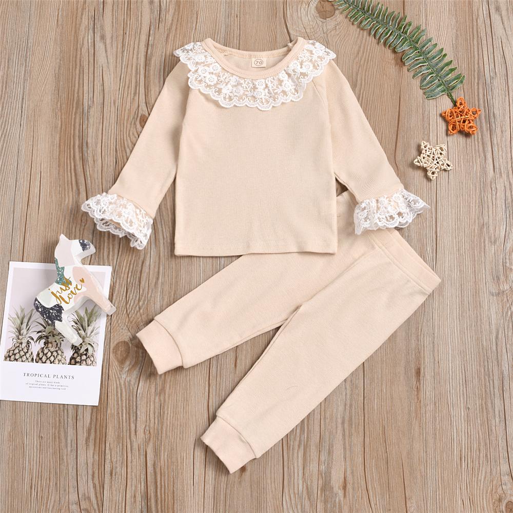 Baby Lace Long Sleeve T-Shirt & Pants Baby Clothes Wholesale Suppliers - PrettyKid