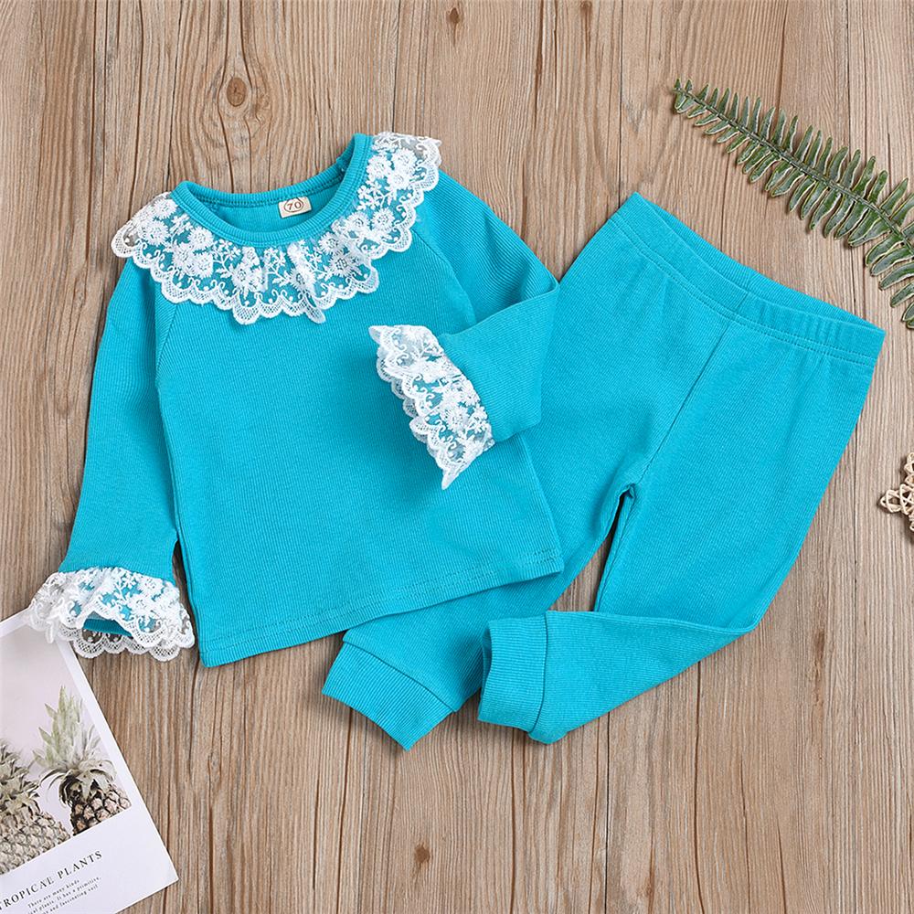 Baby Lace Long Sleeve T-Shirt & Pants Baby Clothes Wholesale Suppliers - PrettyKid