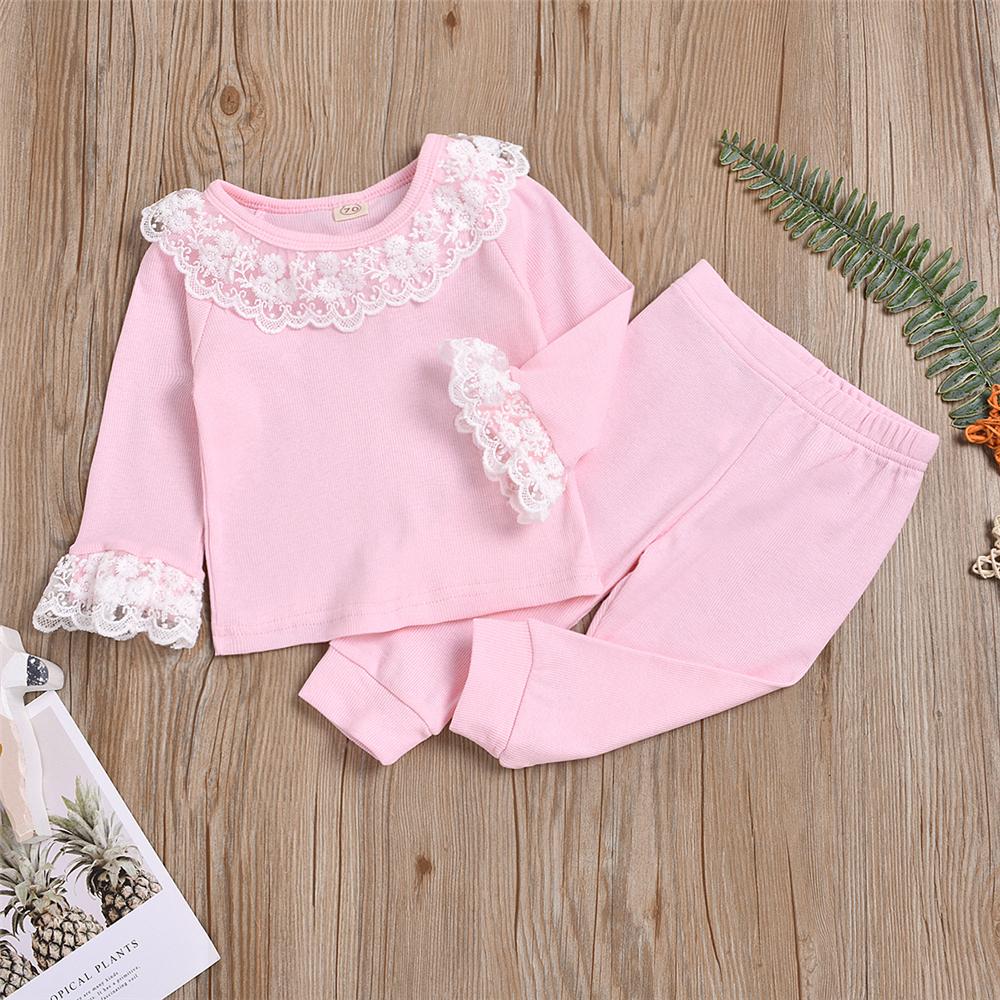 Baby Lace Long Sleeve T-Shirt & Pants Baby Clothes Wholesale Suppliers - PrettyKid