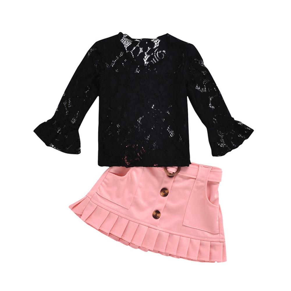 Girls Lace Long Sleeve Top & Skirt Wholesale Girls Clothing - PrettyKid