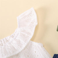 Baby Girls Lace Lotus Leaf Collar Top & Suspender Skirt Baby Wholesale vendors - PrettyKid