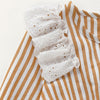Girls Lace Ruffled Striped Long Sleeve Jumpsuit Trendy Kids Wholesale Clothing - PrettyKid