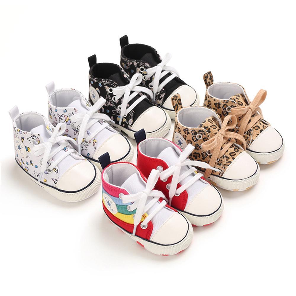 Baby Unisex Lace Up Canvas Cartoon Printed Casual Sneakers Kids Shoes Wholesale vendors - PrettyKid