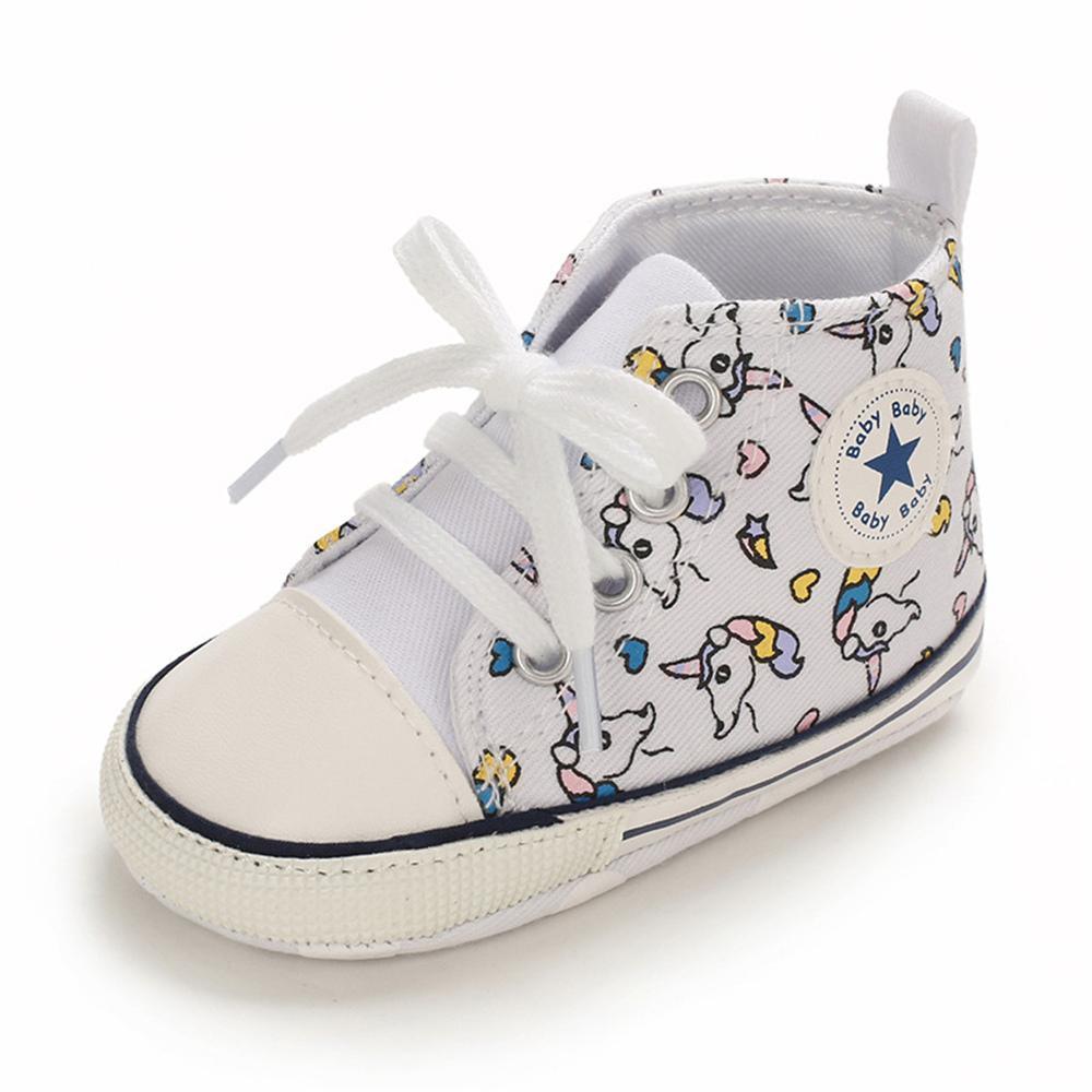 Baby Unisex Lace Up Canvas Cartoon Printed Casual Sneakers Kids Shoes Wholesale vendors - PrettyKid