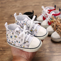 Baby Unisex Lace Up Canvas Cartoon Printed Casual Sneakers Kids Shoes Wholesale vendors - PrettyKid