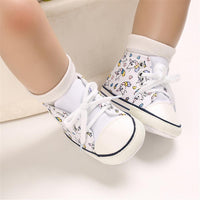 Baby Unisex Lace Up Canvas Cartoon Printed Casual Sneakers Kids Shoes Wholesale vendors - PrettyKid