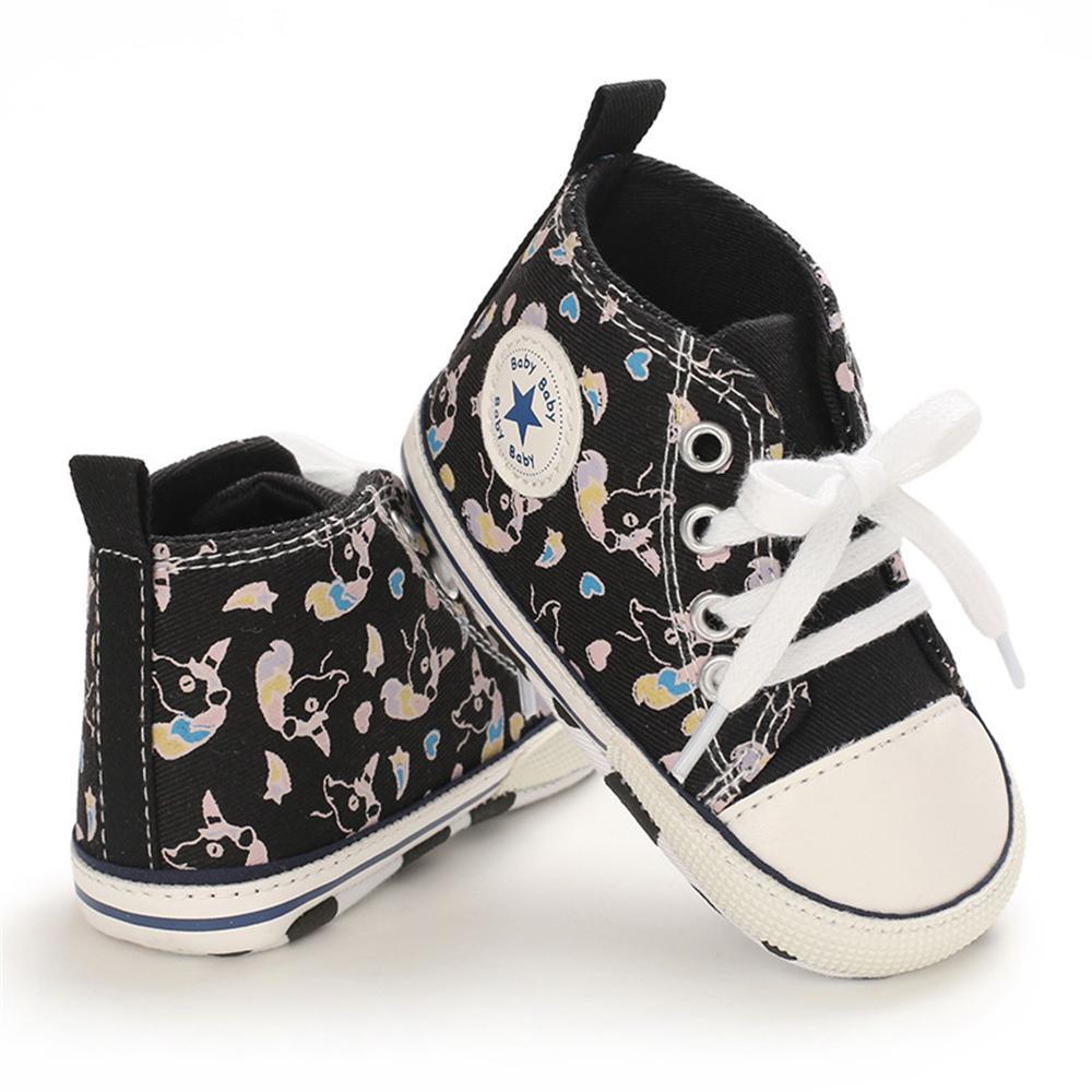 Baby Unisex Lace Up Canvas Cartoon Printed Casual Sneakers Kids Shoes Wholesale vendors - PrettyKid