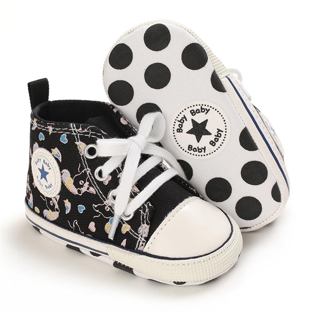 Baby Unisex Lace Up Canvas Cartoon Printed Casual Sneakers Kids Shoes Wholesale vendors - PrettyKid