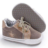 Baby Girls Lace Up Canvas Star Sneakers Wholesale - PrettyKid