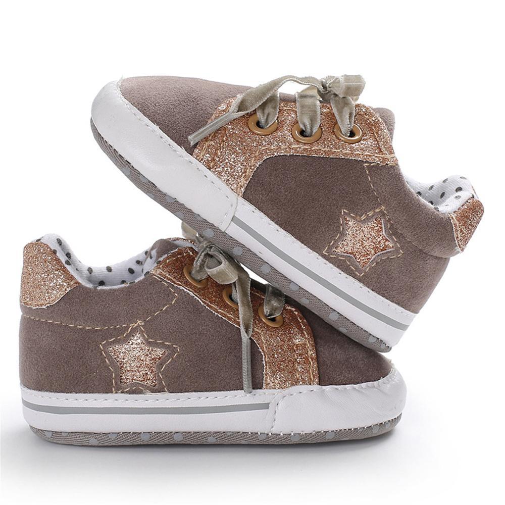 Baby Girls Lace Up Canvas Star Sneakers Wholesale - PrettyKid