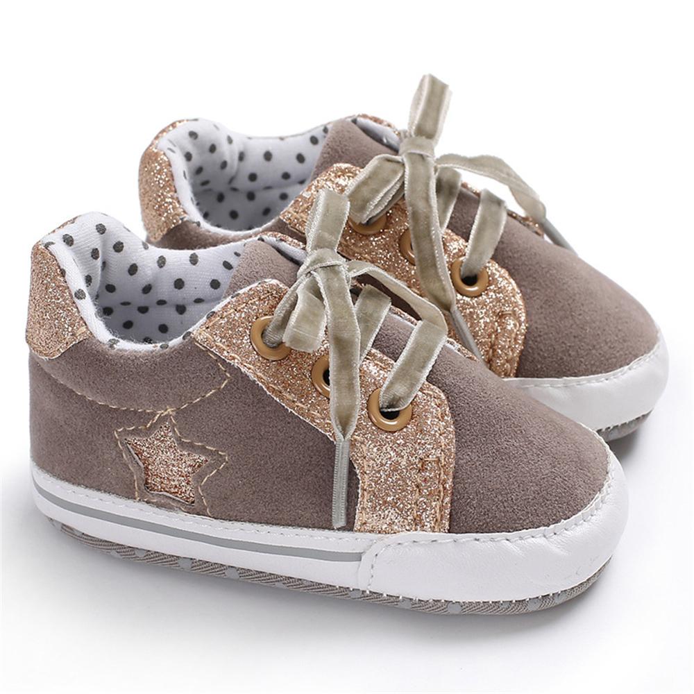 Baby Girls Lace Up Canvas Star Sneakers Wholesale - PrettyKid