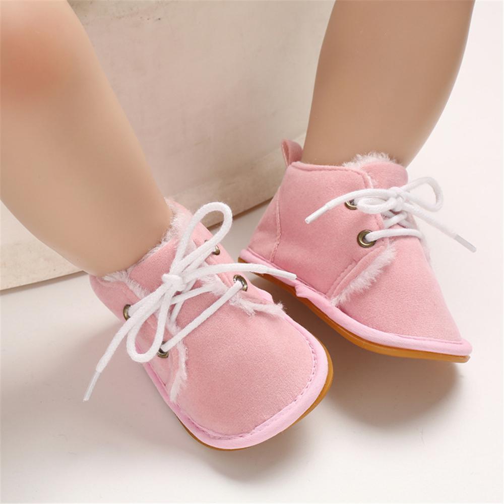 Baby Unisex Lace Up Solid Snow Boots Wholesale Toddler Shoes - PrettyKid