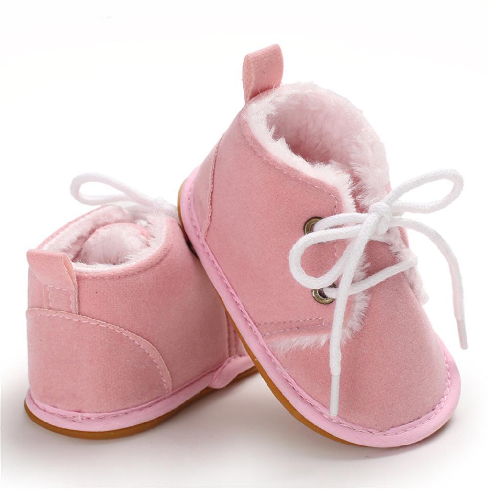 Baby Unisex Lace Up Solid Snow Boots Wholesale Toddler Shoes - PrettyKid