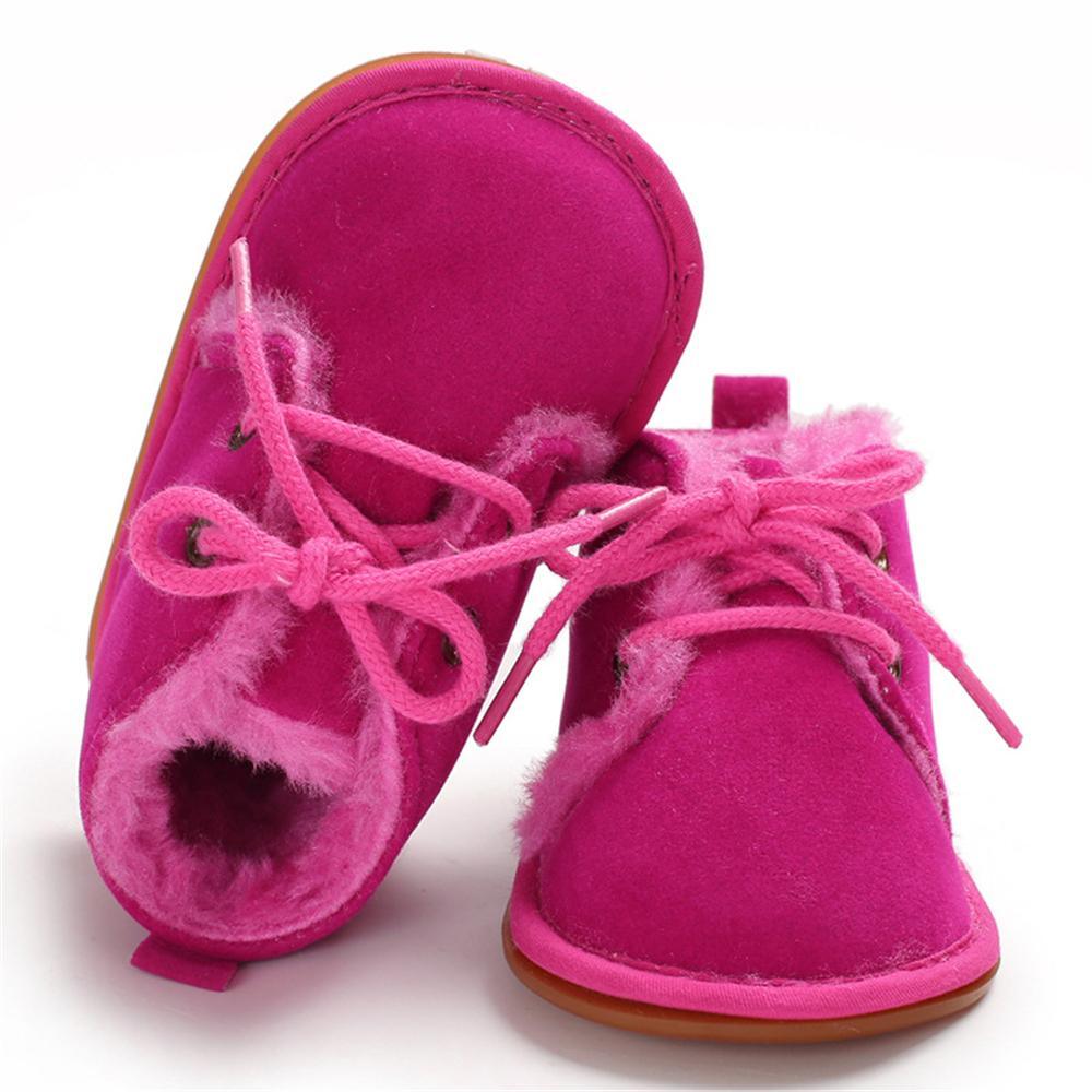 Baby Unisex Lace Up Solid Snow Boots Wholesale Toddler Shoes - PrettyKid