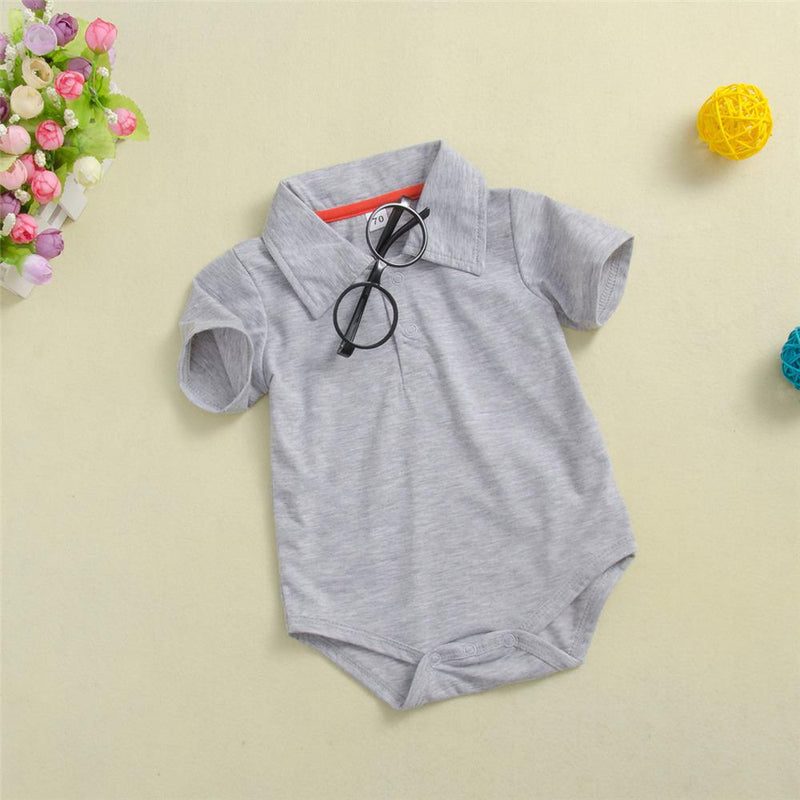 Short Sleeve Solid Color Romper For Baby Boy & Girls Wholesale - PrettyKid