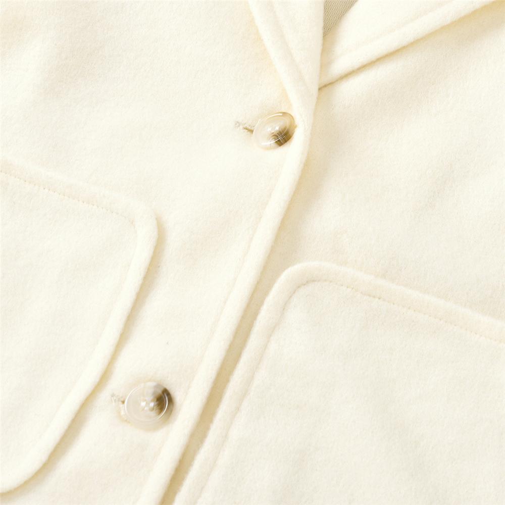 Girls Lapel Solid Color Pocket Long Sleeve Button Coat Wholesale Girl Clothing - PrettyKid