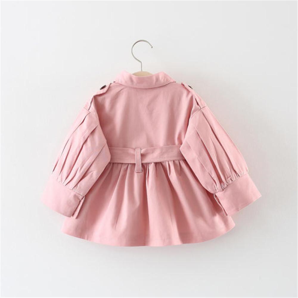 Girl Lapel Solid Long Sleeve Outerwear - PrettyKid