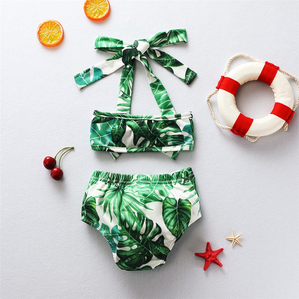 Baby Girls Leaves Printed Top & Shorts Swimwear With Shortswholesale baby boy boutique clothing - PrettyKid