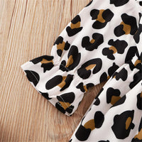 Baby Girls Leopard Button Long Sleeve Dress Wholesale Baby Outfits - PrettyKid