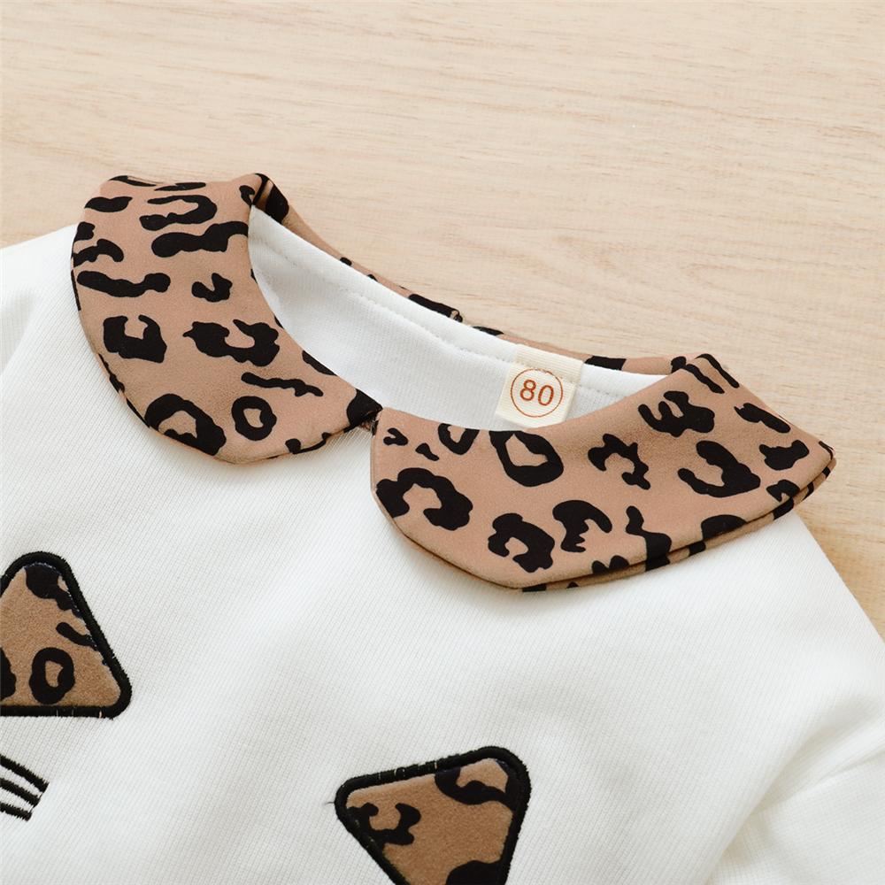 Girls Leopard Cat Crew Neck Long Sleeve Top & Skirt Buy Kids Clothing Wholesale - PrettyKid