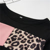 Girls Leopard Color Block Long Sleeve T-shirt Girls Wholesale Clothes - PrettyKid
