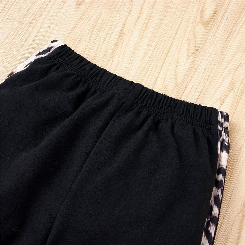 Girls Leopard Color Block Long Sleeve Top & Pants Girls Clothing Wholesalers - PrettyKid
