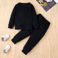 Girls Leopard Color Block Long Sleeve Top & Pants Girls Clothing Wholesalers - PrettyKid