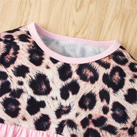 Girls Leopard Crew-neck Long Sleeve Top & Trousers Wholesale Girls - PrettyKid