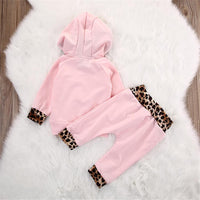 Baby Girls Leopard Cute Hooded Top & Pants Baby Clothing Warehouse - PrettyKid