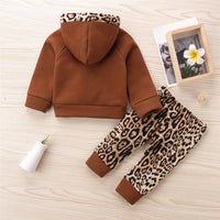 Baby Girls Leopard Hooded Long Sleeve Top & Pants Babywear Wholesale - PrettyKid